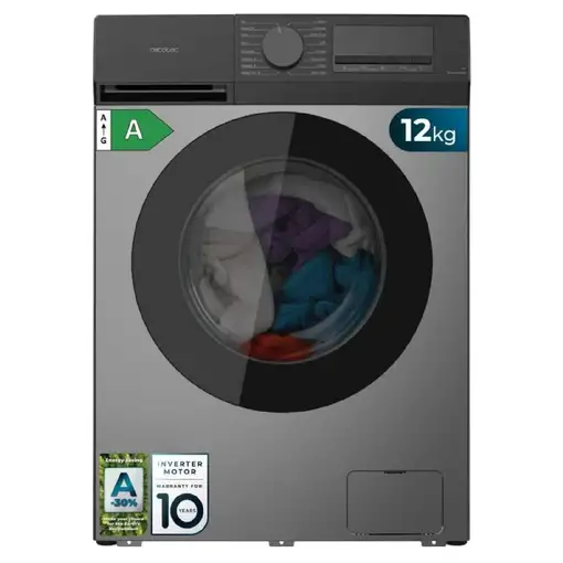 Lavadora carga frontal 12 kg 1400 RPM Acero A01_EU01_116103 CECOTEC