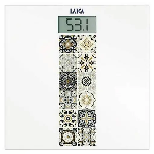 Báscula de baño electrónica LAICA PS1082N - Diseño italiano, Cristal templado