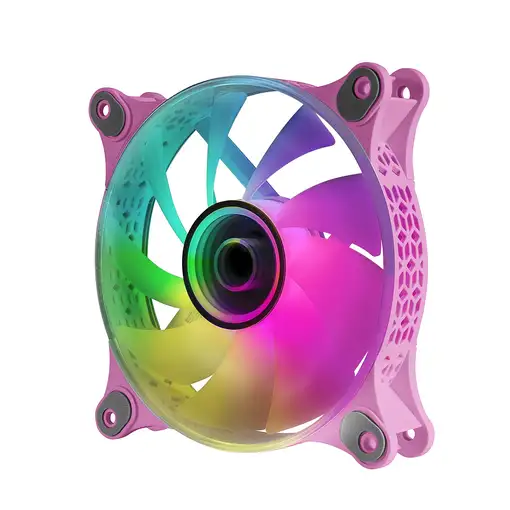 Mars Gaming MF-3D Rosa, Ventilador ARGB 360° 12cm, Espejo Infinito 3D, Sistema Ant