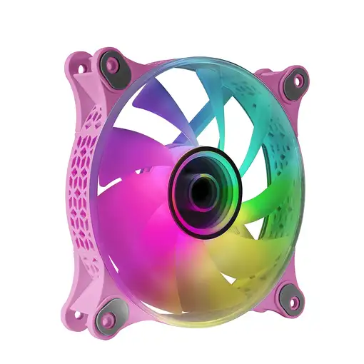 Mars Gaming MF-3D Rosa, Ventilador ARGB 360° 12cm, Espejo Infinito 3D, Sistema Ant