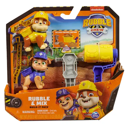 Rubble & Crew - PACK FIGURAS RUBBLE Y MIX + ARENA MÁGICA KINETIC SAND + ACCESORIOS