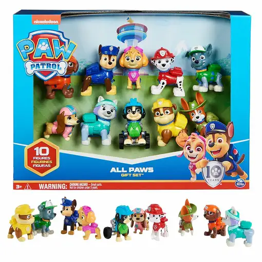 PAW Patrol Patrulla Canina - Pack 10 Figuras de Coleccionables 10º Aniversario - P