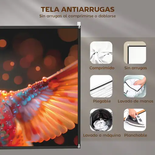 Pantalla de Proyector Manual 120 Pulgadas Formato 16:9 Blanco HOMCOM
