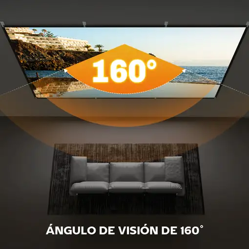 Pantalla de Proyector Manual 120 Pulgadas Formato 16:9 Blanco HOMCOM