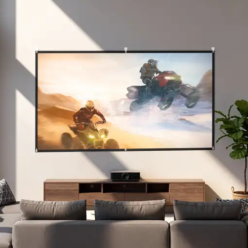 Pantalla de Proyector Manual 100 Pulgadas Formato 16:9 Blanco HOMCOM