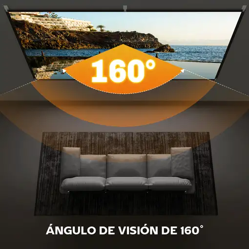 Pantalla de Proyector Manual 100 Pulgadas Formato 16:9 Blanco HOMCOM