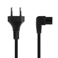 TooQ Cable de Alimentación Acodado CEE7/16/M-C7/H, Negro, 1.8 m