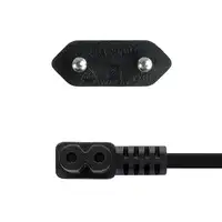TooQ Cable de Alimentación Acodado CEE7/16/M-C7/H, Negro, 1.8 m