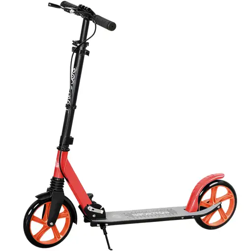 Patinete Plegable +14 Años con Manillar Ajustable Rojo y Negro HOMCOM Patinete Plegable +14 Años con Manillar Ajustable Rojo y Negro HOMCOM