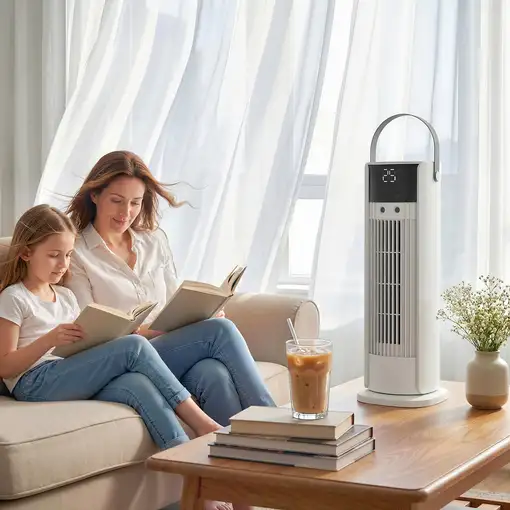 Ventilador de Escritorio con Niebla, Luz RGB 3 Velocidades Oscilación HOMCOM