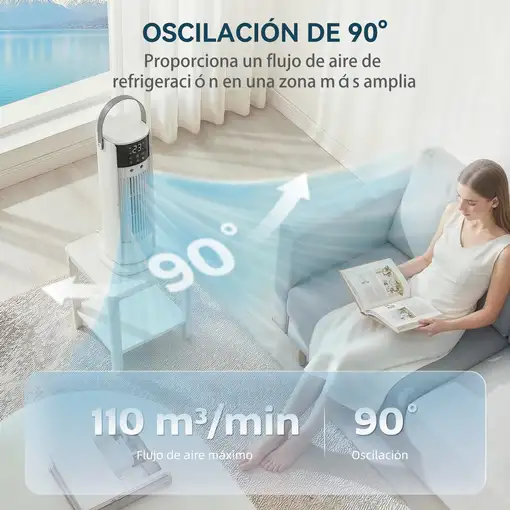 Ventilador de Escritorio con Niebla, Luz RGB 3 Velocidades Oscilación HOMCOM