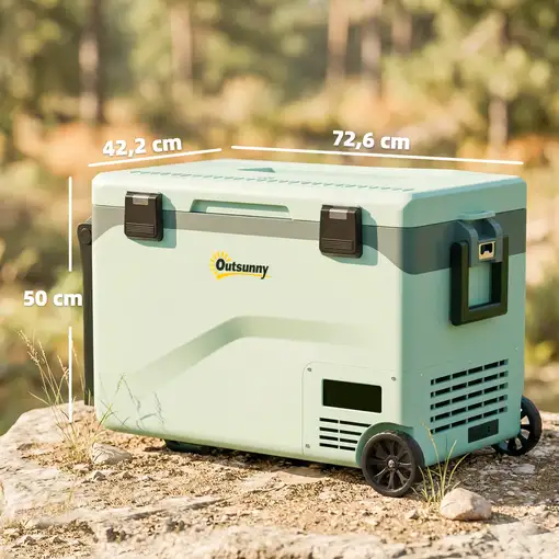 Nevera Portátil Eléctrica 42,5 L con Compresor Control por App Ruedas Outsunny