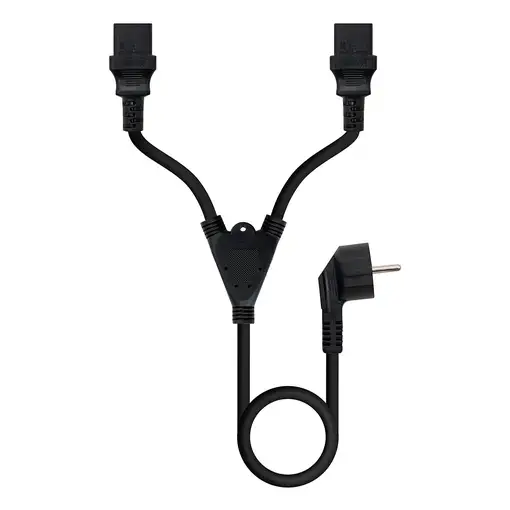 Nanocable Cable de Alimentación CEE7/M a 2xC13/H, Negro, 3 m
