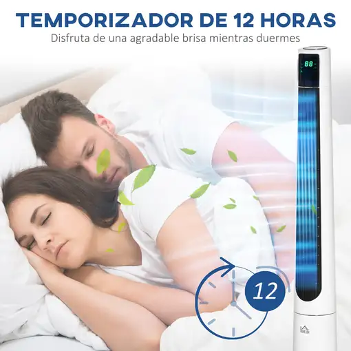 Ventilador de Torre on Control Remoto 3 Velocidades 3 Modos Blanco HOMCOM