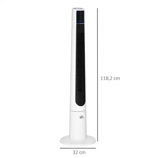 Ventilador de Torre on Control Remoto 3 Velocidades 3 Modos Blanco HOMCOM