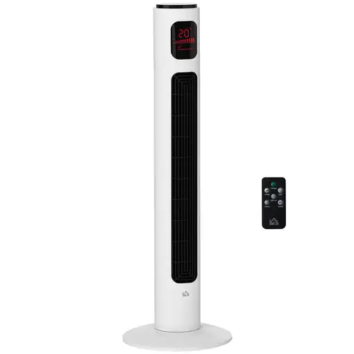 Ventilador de Torre 45W con Control Remoto 3 Velocidade 3 Modos Blanco HOMCOM Ventilador de Torre 45W con Control Remoto 3 Velocidade 3 Modos Blanco HOMCOM