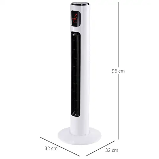 Ventilador de Torre 45W con Control Remoto 3 Velocidade 3 Modos Blanco HOMCOM