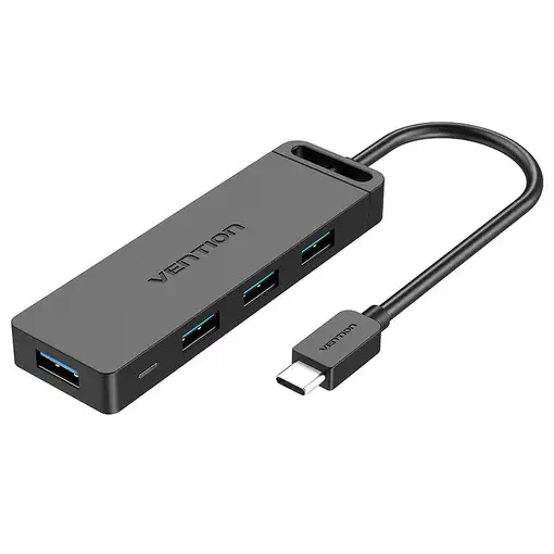 Vention TGKBD hub de interfaz USB 3.2 Gen 1 (3.1 Gen 1) Type-C 5000 Mbit/s Negro