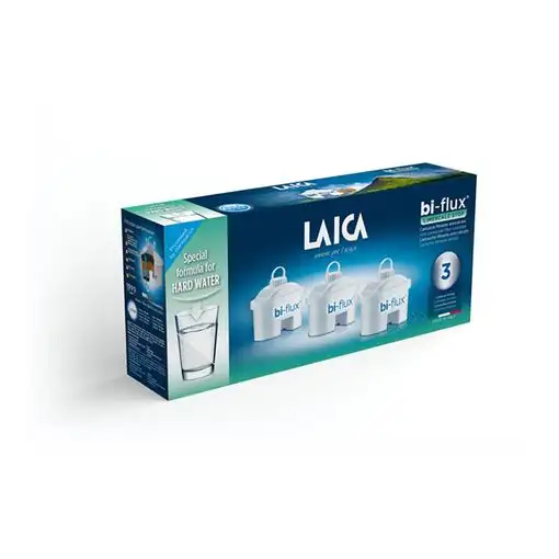 Pack 3 filtros de agua LAICA H3MEU01 - Bi-Flux Limescale Stop, Blanco