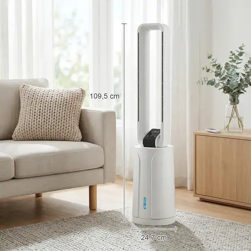 Climatizador Evaporativo 3 en 1 90 W Depósito de 1,7L Blanco HOMCOM