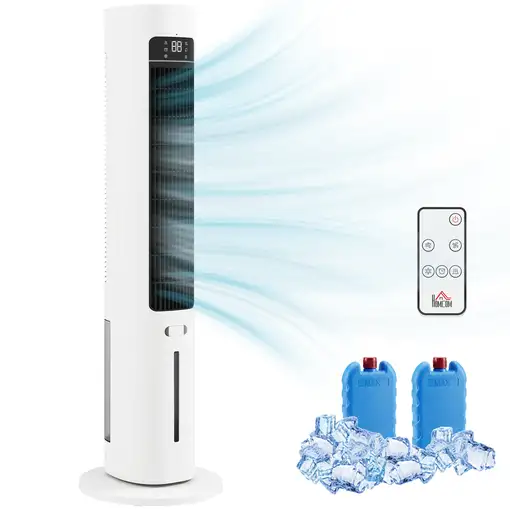 Climatizador Evaporativo de Torre 3 en 1 con Depósito de 3 L Blanco HOMCOM