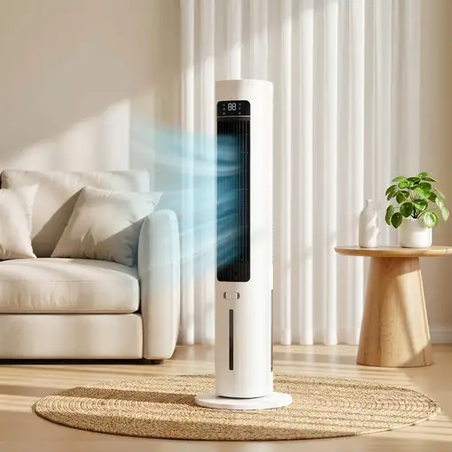 Climatizador Evaporativo de Torre 3 en 1 con Depósito de 3 L Blanco HOMCOM