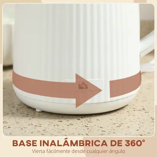 Hervidor Eléctrico 1,7L 2200W con Apagado Automático Crema HOMCOM