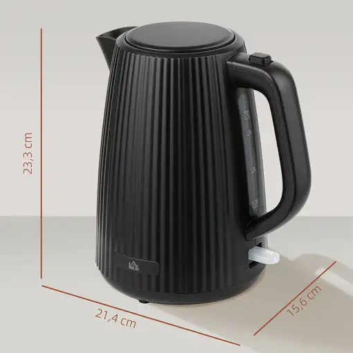 Hervidor Eléctrico 1,7L 2200W con Apagado Automático Negro HOMCOM