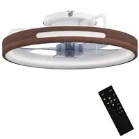 Ventilador de Techo con Luz LED 40 W Motor DC Reversible Teca HOMCOM Ventilador de Techo con Luz LED 40 W Motor DC Reversible Teca HOMCOM