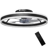 Ventilador de Techo con Luz LED 45 W Motor DC Reversible Negro HOMCOM Ventilador de Techo con Luz LED 45 W Motor DC Reversible Negro HOMCOM