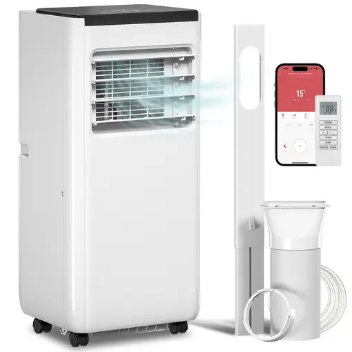 Aire Acondicionado Portátil 10.000 BTU 4 en 1 para 30 m² Blanco HOMCOM Aire Acondicionado Portátil 10.000 BTU 4 en 1 para 30 m² Blanco HOMCOM