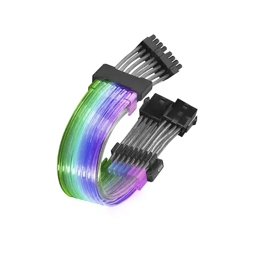 Mars Gaming MCA-16, Cable Extensor ARGB 8+8pin PCIe para Tarjeta Gráfica, LEDs Ult