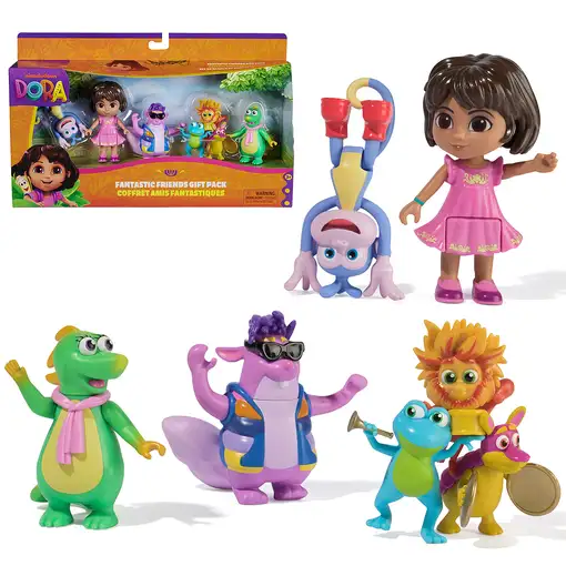 DORA LA EXPLORADORA - Pack Amigos Fantásticos de Dora, 7 Figuras: Dora, Botas, Tic