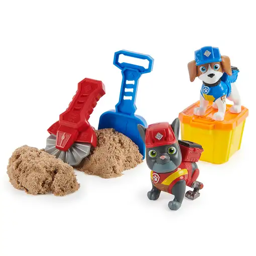 Rubble & Crew - PACK FIGURAS CHARGER Y WHEELER + ARENA MÁGICA KINETIC SAND + ACCES