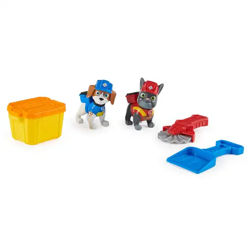 Rubble & Crew - PACK FIGURAS CHARGER Y WHEELER + ARENA MÁGICA KINETIC SAND + ACCES