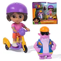 DORA LA EXPLORADORA - Pack de Aventura Dora y Tico: 2 Figuras Articuladas + Patine
