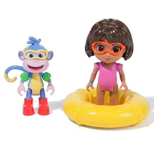 DORA LA EXPLORADORA - Pack de Aventura Acuática Dora y Botas: 2 Figuras Articulada