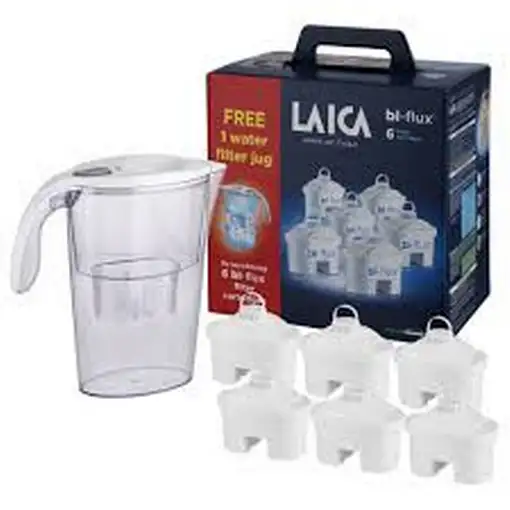 Pack ahorro LAICA: 6 filtros Bi-Flux + Jarra Stream Blanca