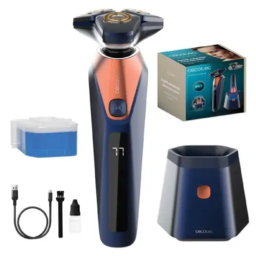 Cecotec PrecisionCare Saphire Pro Máquina de afeitar de rotación Azul, Negro