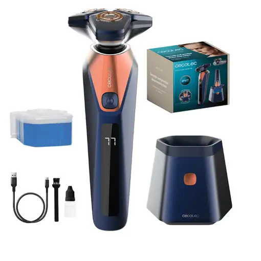 Cecotec PrecisionCare Saphire Pro Máquina de afeitar de rotación Azul, Negro