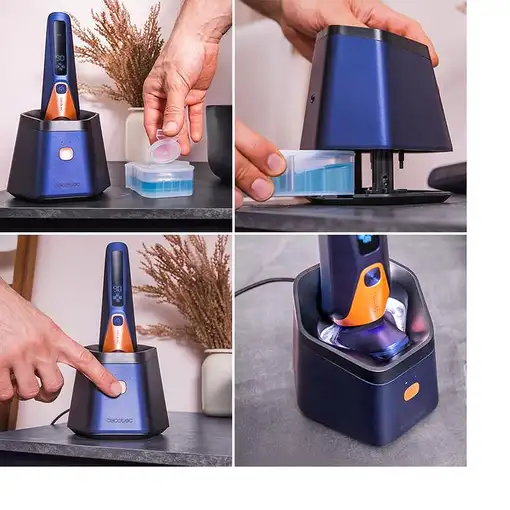 Cecotec PrecisionCare Saphire Pro Máquina de afeitar de rotación Azul, Negro