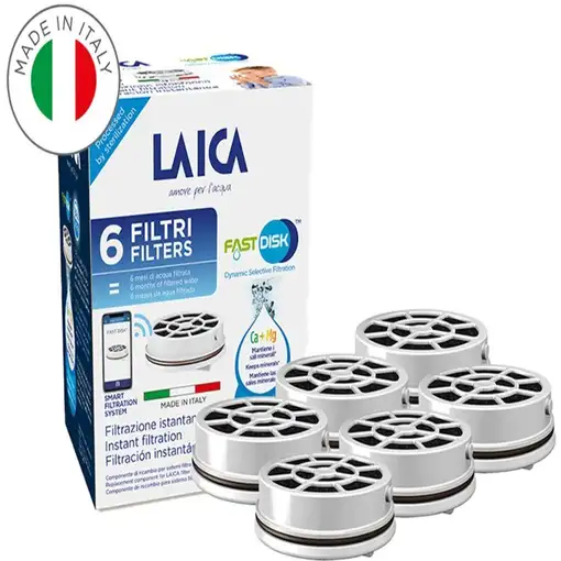 Pack 6 filtros Fast Disk LAICA - Carbono