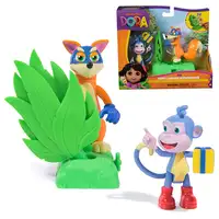 DORA LA EXPLORADORA - Pack de Aventura Botas y Zorro: 2 Figuras Articuladas + 2 Ac