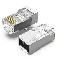 Vention IDBR0-10 conector Three-pronged Gold-Plated 1U Chip Plata, Transparente