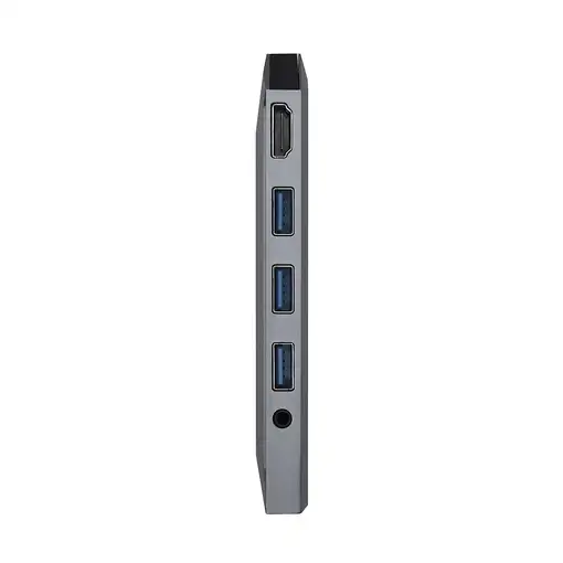 AISENS USB-C Dock 9 en 1, USB-C a 1x HDMI, 1xRJ45, 3x USB, 1x PD, 1x Audio, 1x SD,