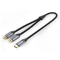 Vention BGVHD cable de audio 0,5 m 2 x RCA USB Tipo C Negro, Gris