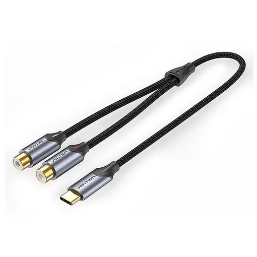 Vention BGVHD cable de audio 0,5 m 2 x RCA USB Tipo C Negro, Gris