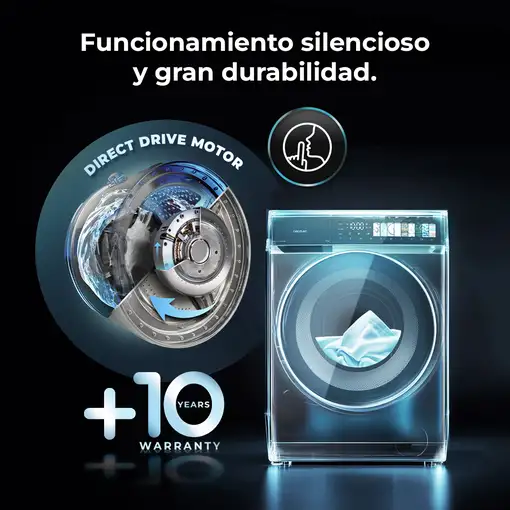 Lavadora carga frontal 10 kg 1400 RPM Acero A01_EU01_104032 CECOTEC