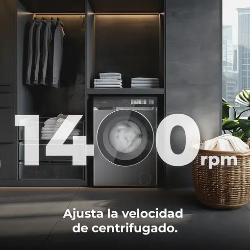 Lavadora carga frontal 10 kg 1400 RPM Acero A01_EU01_104032 CECOTEC