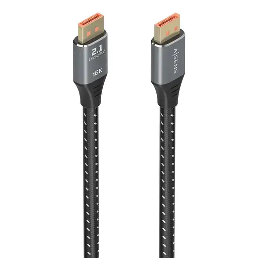 AISENS Cable DisplayPort V2.1 16K@60Hz 80 Gbps, DP/M-DP/M, Negro, 1.5m
